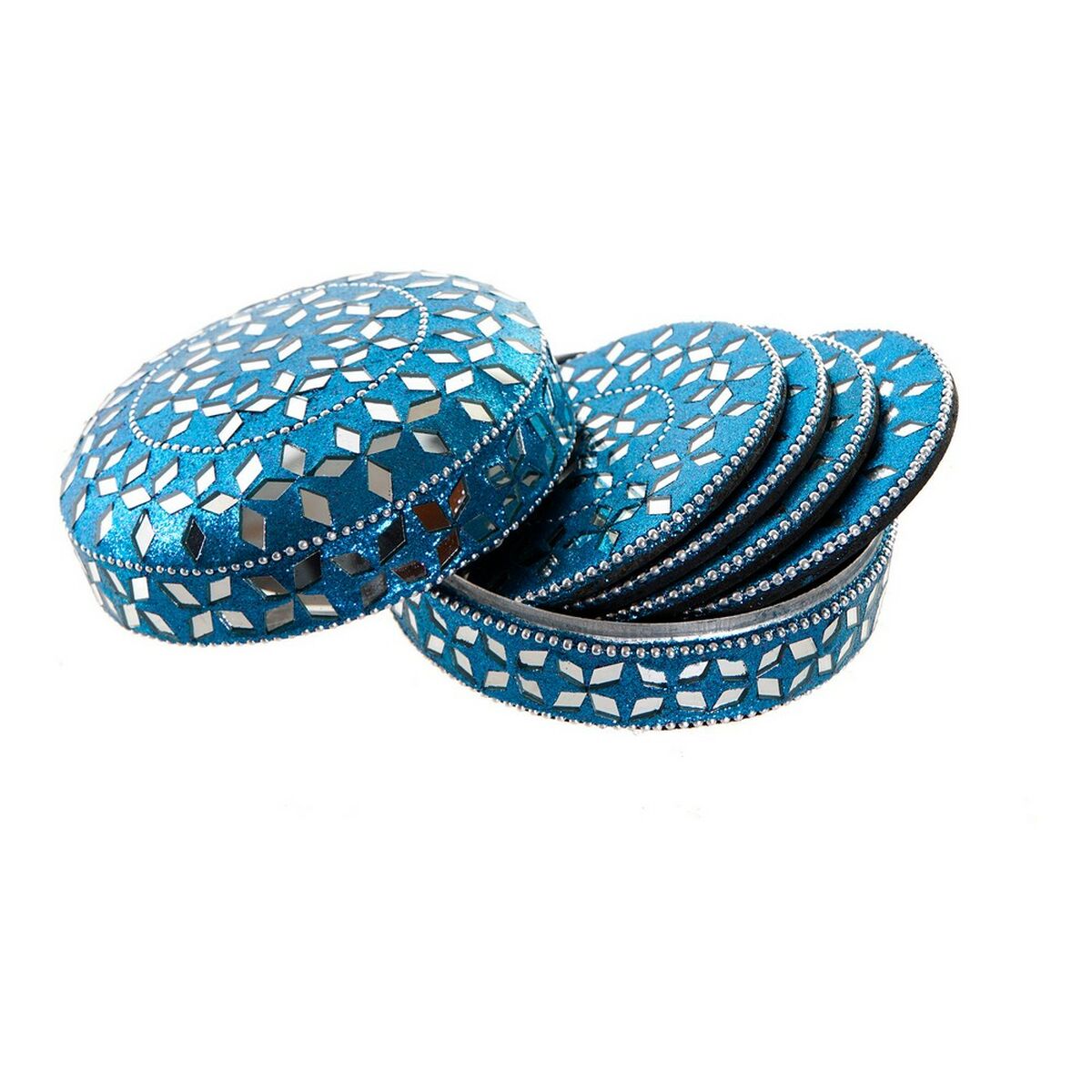 Podstavki za Kozarce DKD Home Decor Aluminij Les MDF (3 pcs)